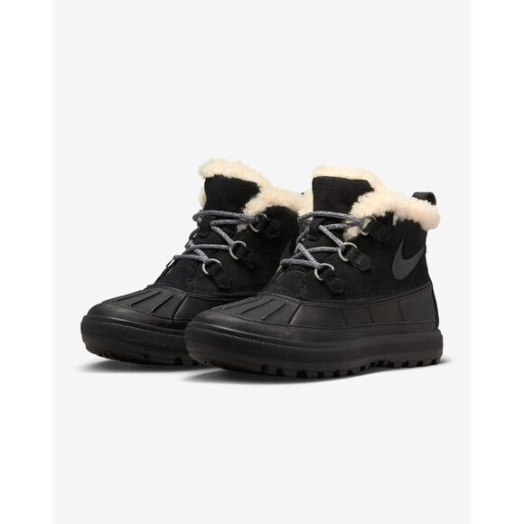 Nike Woodside Chukka 2 537345-001 Womens US 5 Black Faux Fur Ankle Boots RHS2854 - Picture 1 of 15